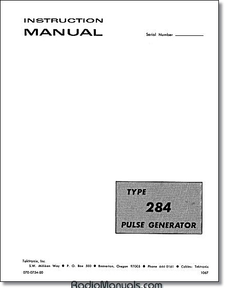 Tektronix 284 Instruction Manual - Click Image to Close